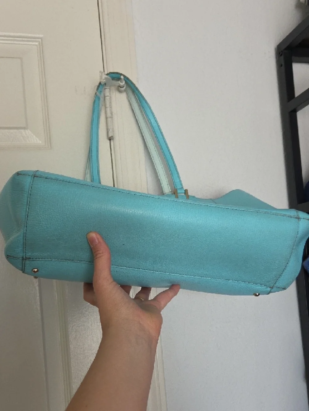 kate spade aqua studded leather tote